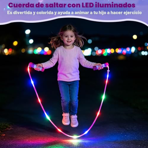 Cuerda de saltar ajustable para niñas con mango texturizado rosa 3