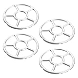 Beaupretty Soporte para Wok de Gas Antideslizante 4 Piezas Gris Compatible Quemador para Estufa de Gas, Rejilla Auxiliar para Cacerolas y Pavas en Cocina Portátil