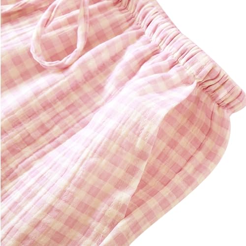 Image of STMAHER 2 Pack Women's Cotton Pajama Bottoms Lightweight Sleep & Lounge Pants Plaid Sleepwear Long Pj Pants
