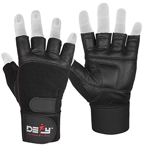 DEFY Padded Weight Lifting Gloves with Wrist Wraps