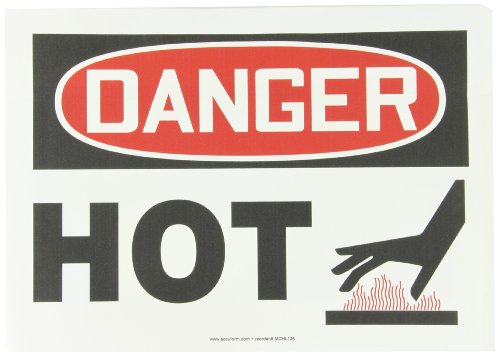 Panneau Danger HOT Accuform en vinyle adhésif premium haute visibilité