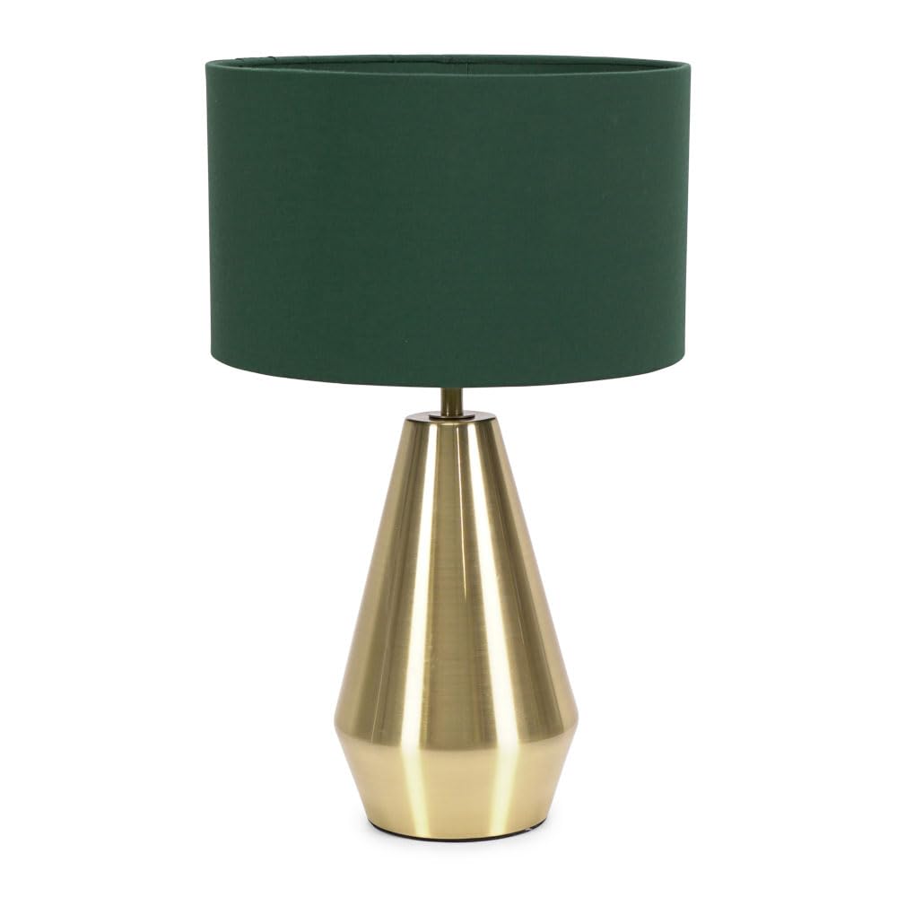 ValueLights - Table Lamp - Antique Brass - Green