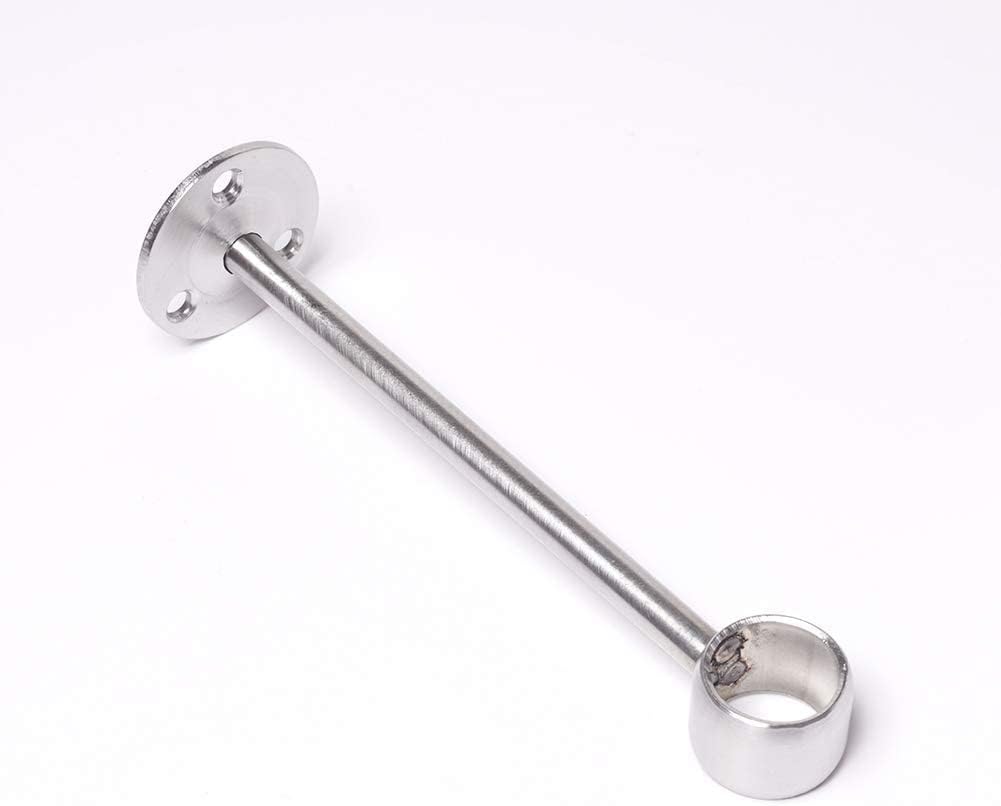 Wardrobe Pipe Bracket, 0.75Inch Dia, Ceiling Mounted Rail Rod Support Socket Silver Tone 2Pcs, (Bettomshin)