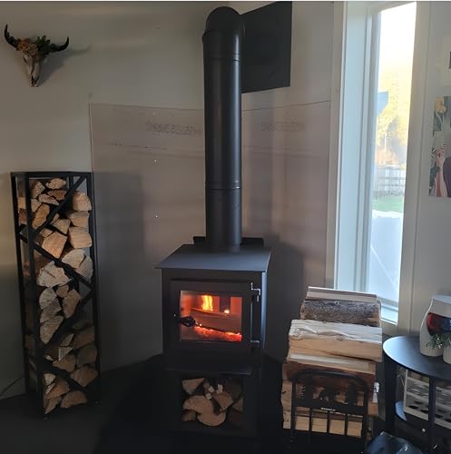 Indoor Firewood Rack - Adjustable Storage Holder for Fireplace & Outdoor Fire Pits - Durable Welded Joint, Easy Assembly, Multi-Space Decorative & Functional Log Rack - Ideal Stove Accessories