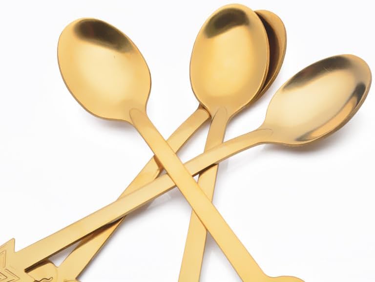 Silverware Flatware Set, 4/16/24/32 Pieces Creative Christmas Stainless Steel Coffee Spoons Golden Snowman Ice Cream Small Spoon Dessert Stirring Spoon Gift Tableware (Color : Silver, Siz