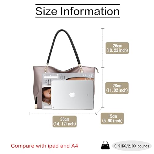 Image of FOXLOVER Large Capacity Tote Handbags for Women, Women's Top-handle Bags Fashion Shoulder Bags Purses Minimalist design
