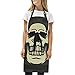 FVFV Cráneo Pirata Americano Delantal de Cocina Cuello Ajustable Delantales con 2 Bolsillos Cocinero Camarero Chefs Delantal para Mujeres Hombres