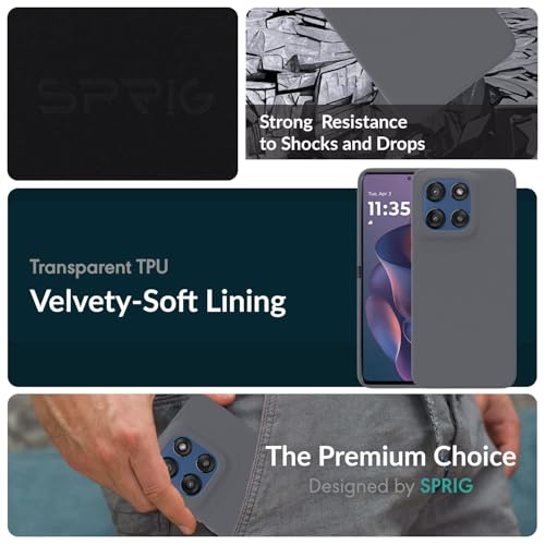 Image of SPRIG Compatible with Moto Edge 60 Stylus Premium SilkTone Back Cover Drop Tested Shock Proof Mobile Case for Men, Women, Boys and Girls with Camera Protection (Dark Grey)