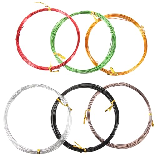 Angoily 6 pièces Fil Aluminium pour Bonsaï Fil Flexible et Résistant pour Entraînement Bonsaï et Travaux Manuels DIY Adapté Au Jardinage Artisanat