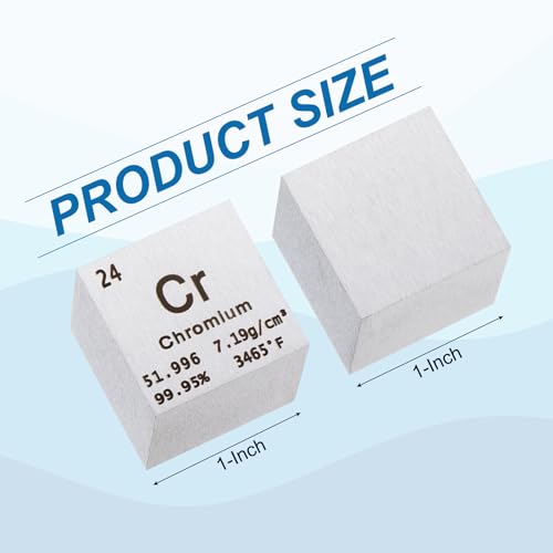 Image of PATIKIL 1 Inch Chromium Cube Metal Element High Density Block Pure Periodic Magnesium Block for Element Collections Teacher Lab Scientific Experiment, 25.4 mm