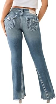 True Religion Women's Joey Low Rise Flare Super T​, Valmonte