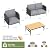 Jocoevol Outdoor Patio Sofa Set 5-Piece, Outdoor 4-Seat Couch Set with Coffee Table, Waterproof Thick Cushion Patio Conversation Set, All Weather Outdoor Furniture for Deck, Lawn, Balcony