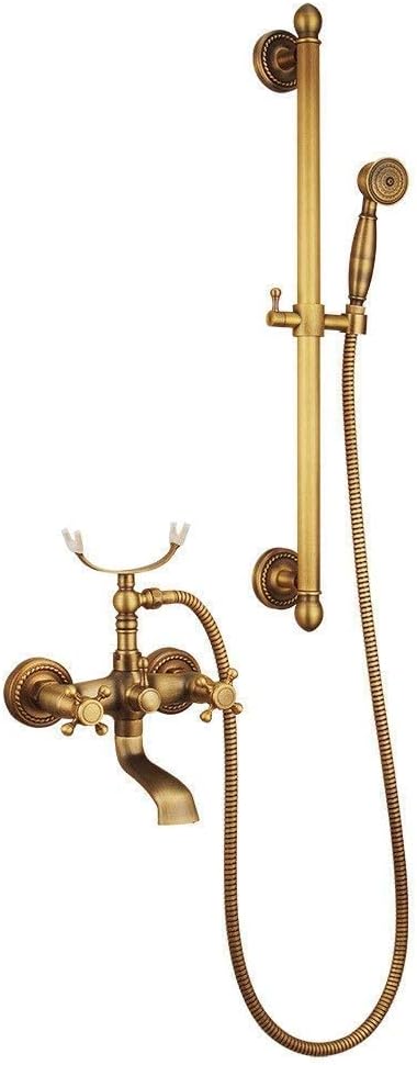 Shower Set Adjustable Copper Shower Sprinkler Set with Hand Spray Top Spray and Height to Adjust Position to Your Needs Thermostatic Bathtub Shower Faucet