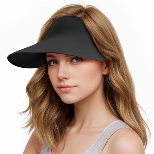Sukeen Wide Brim Sun Visor Hat for Women,UPF50+ Seamless Sun Hats Lightweight Sports Cap Foldable...