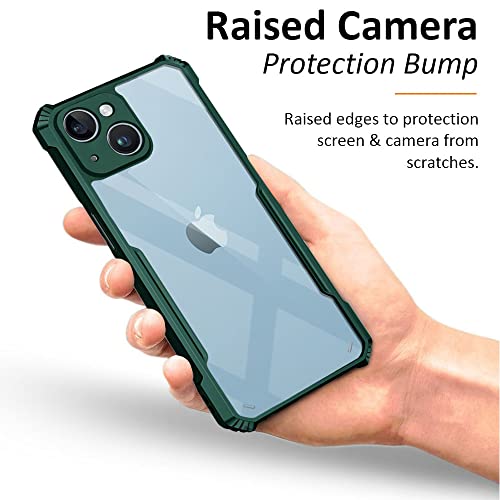 Image of WOW IMAGINE Shock Proof Clear Protective Back Case for Apple iPhone 14 Plus - AirEDGE Technology | 360 Degree Camera Protection | Transparent Hybrid Back Case Mobile Cover - Green
