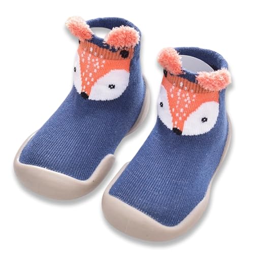 Baby Slipper Socks Toddler First Walking Slip On Shoes Infant Non-Slip Slippers Rubber Soft Sole Sneakers for Boy Girls (Blue 8.5 M US Infant 4.5 Numeric US Footwear Size System Medium)