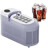 EORNYHQMY Mini-Eiswürfelmaschine für den Schlafsaal, geräuscharm, automatische Eiswürfelbox, doppelte Stromversorgung, leicht zu reinigen, für die Party der Campingbar zu Hause (lila)