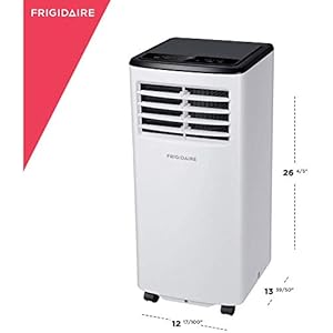 Frigidaire fhpc082ac1 portable room air conditioner 8000 btu ashrae5500 btu doe with a multi speed fan dehumidifier mode easy to clean washable filter in white  urban country home decor
