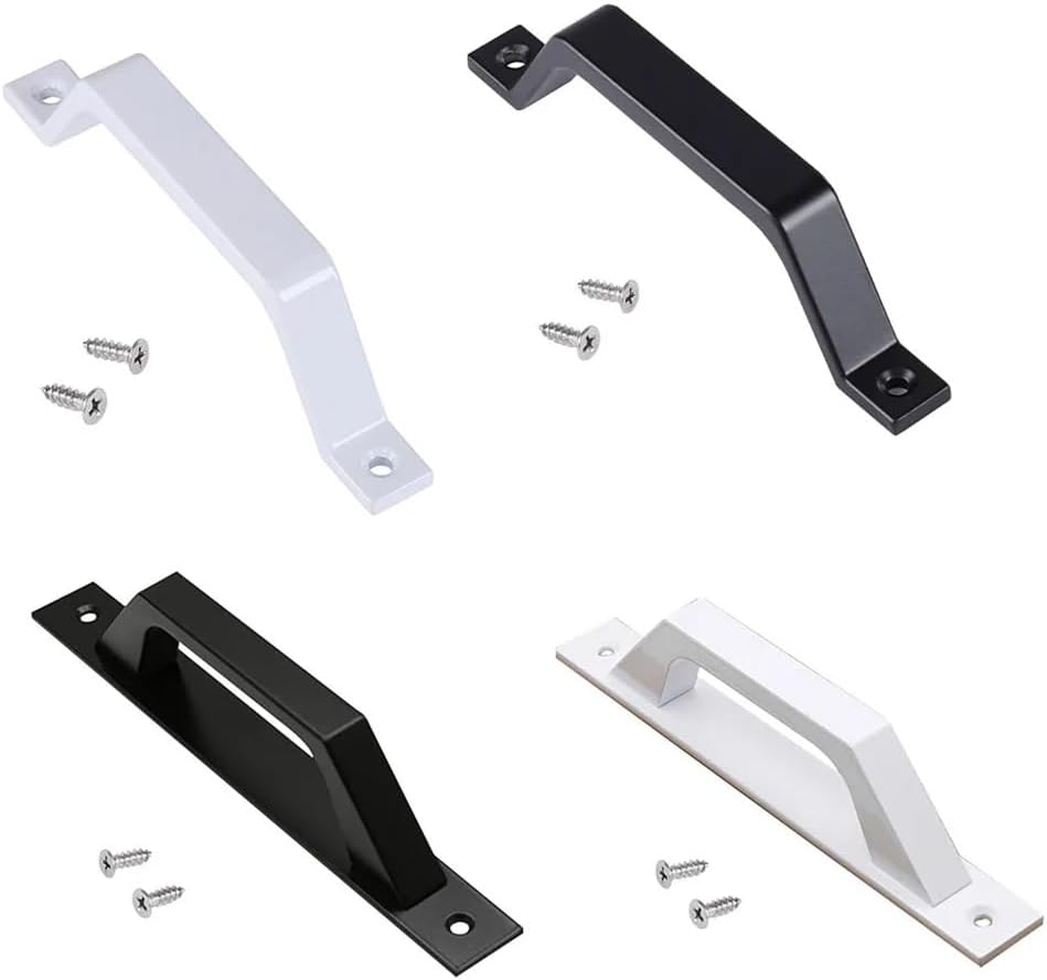 Barn Door Pull Handle Heavy Duty Black Iron Sliding Push Pulls Gate Shed Garage Cabinet Door Handle