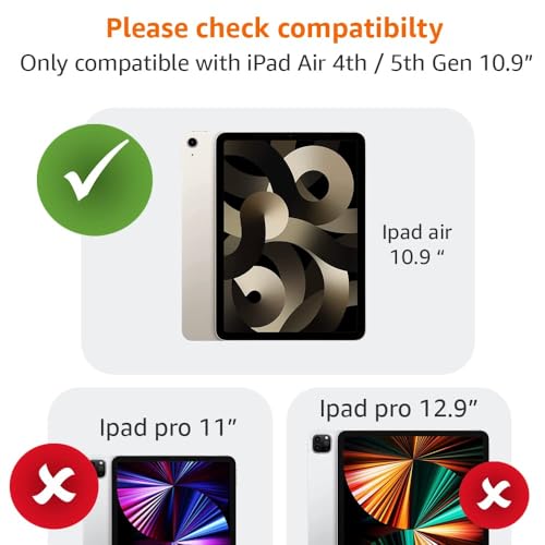 Image of Amazon Basics Smart Case for Apple iPad Air 11 Inch M2 2024, Air 6th /5th Gen 2022 /4th Gen 2020 | Trifold Stand with Pencil Holder, Transparent Back Flip Cover (Black)