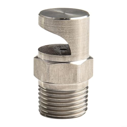 Shophubio Boquilla de manguera sin brazo para deflector de acero inoxidable de 1/2 pulgada con ángulo de pulverización ajustable de 140-170°, lo que garantiza un rendimiento duradero para Gar