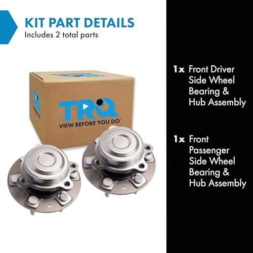 Image of TRQ 2 Piece Front Wheel Bearing & Hub Assembly Set Compatible with 2021-2023 Cadillac Escalade Escalade ESV 2019-2023 Chevrolet Silverado 1500 2022 Silverado 1500 LTD Suburban Tahoe GMC Sierra 1500 S