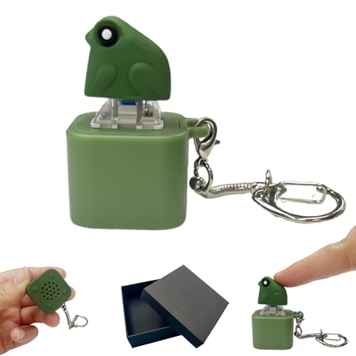 Frog Croaking Fidget Toy - Rechargeable Frog Croaking Keychain Frog Croaking Stress Reliever with Colorful Lights Fun & Portable Anxiety Relief Toy (Frog Croaking)