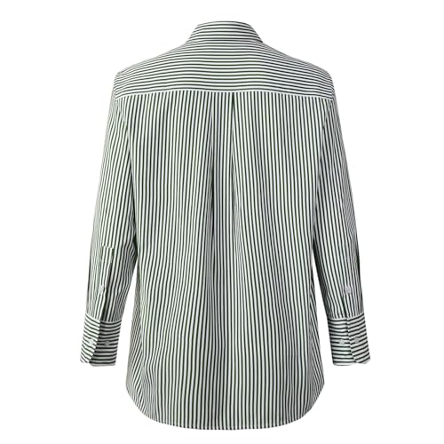 Beninos Striped Button Down Shirts for Women Dress Shirts Long Sleeve Casual Collared Office Work Shirt with Pocket