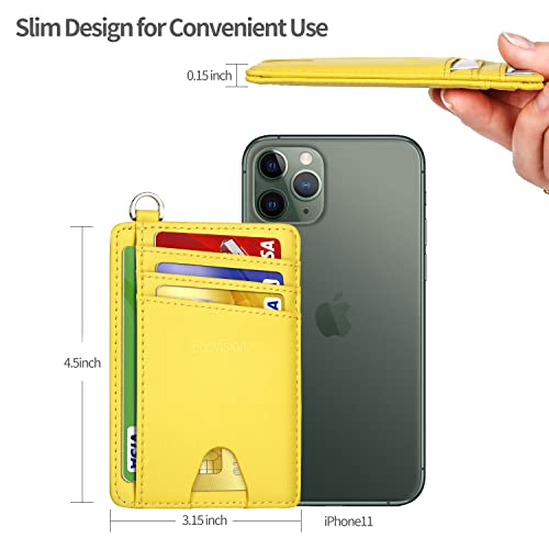 Image of Slim Minimalist Front Pocket Wallet, RFID Blocking Credit Card Holder Wallet with Detachable D-Shackle for Men Women