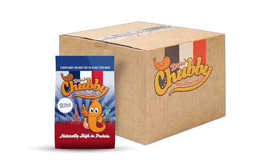 Chubby Dried Mealworms 24 Lbs - Grown in The EU - Non-GMO Mealworms for Chicken & Birds - Chicken Feed Treats for Laying Hens