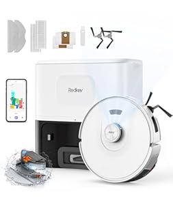 Redkey D8 Saugroboter mit Wischfunktion, 25.000Pa Saugkraft Saugroboter, 4L Staubsauger Roboter mit Absaugstation, Anti-Haar-Verwicklung, LiDAR Navigation, Saug und Wischroboter für Teppich, Tierhaare