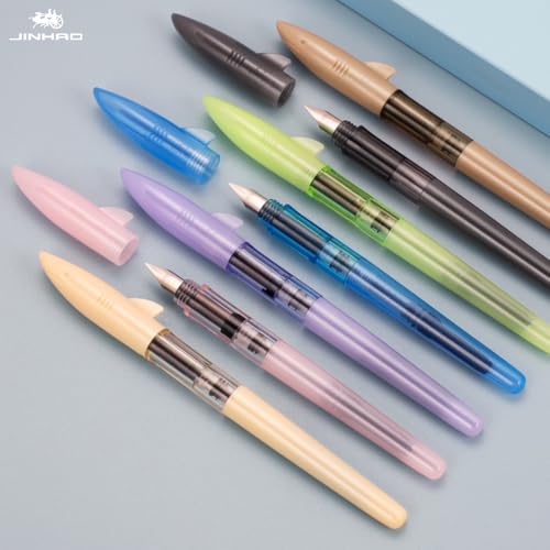 Stylo-plume calligraphie avec pointe F de 0,5 mm de couleur gris transparent pour fournitures