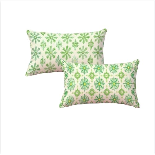 Housse coussin 40x70 velours de qualité supérieure géométrique vert imperméable