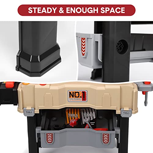 Kids Tool Bench, Toddler Toy Workbench With 83 Pieces Play Tools For Kids, Play Tool Bench Workshop For Boys, Pretend Play Construction Tool Toys For Toddler, Christmas Birthday Gift For Kids #TOP4
