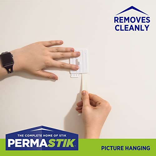 Image of PermaStik Picture Hanging Kit Includes Removable Adhesive Hooks, 3 Extra Large, White