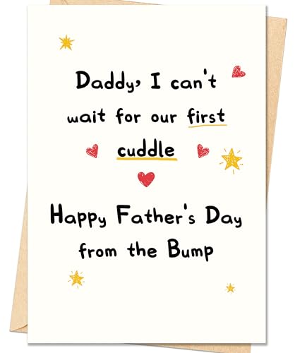 Smithtuy Father to Be Fathers Day Card Gift from Bump Funny Fathers Day Card for Dad to Be & Soon to Be Dad & Expecting Dads Cute Fathers Day Cards Gifts Decorations from Pregnant Wife