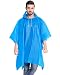 ANTVEE Rain Poncho 2 Packs for Adults with Drawstring Hood - for Hiking, Backpacking, Camping or Traveling (Blue)