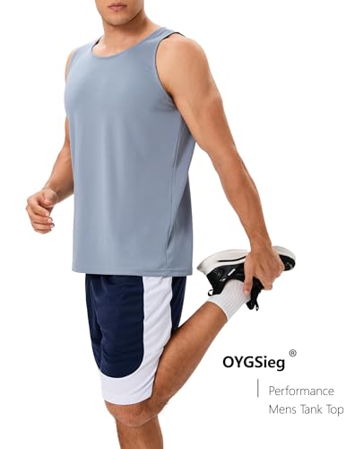 Image of OYGSieg 6 Pack Men's Quick Dry Workout Tank Tops Breathable Gym Sleeveless Muscle Shirts for Active Men