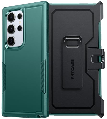 Samsung Galaxy S24-Ultra�pFNTCASE�P�[�X:�x���g�N���b�v�z���X�^�[�t���f���A�����C���[�~���^���[�O���[�h�̗����ی�g�ѓd�b�J�o�[|���őϋv���̂���ϏՌ��ی�o���p�[�^�t(�O���[��)