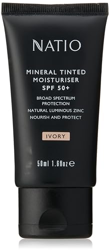 Mineral Tinted Moisturiser SPF 50+ - Ivory 50g - Vegan Luminous Tinted Moisturiser - Made in Australia