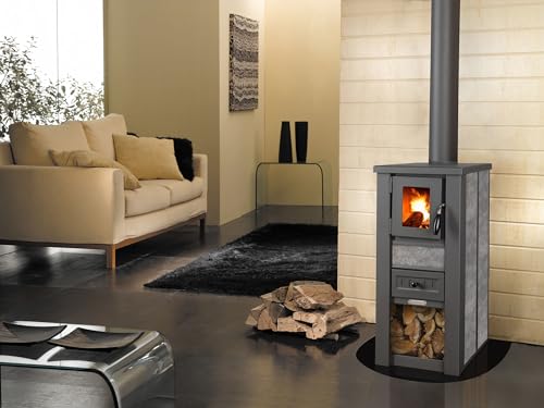 Kaminofen ProTermo Lava Ceramic in Anthrazit/Schwarz, 6,5 kW