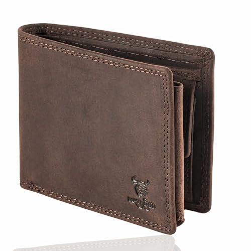 Portefeuille RFID MATADOR en cuir marron foncé pour homme et femme
