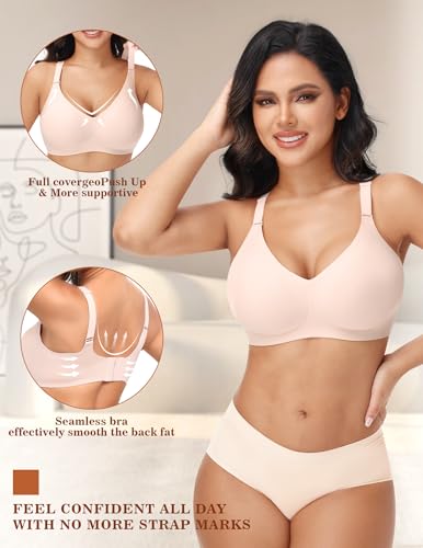 PoseFree Jelly Wireless Bra for Women - Comfortable Seamless Full Support & Soft Padded Daily Wear Bras for Older Women2