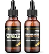 Flavour Drops Lot de 2 flacons de 50 ml sans sucre Parfum vanille et caramel
