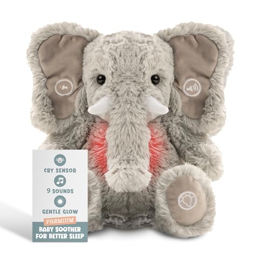 Image of Gemma Joy Bedtime Baby Soothers & StickyOnes Sleep Patches - Cry Activated Heartbeat Elephant Plush Toy, Stuffed Animal with Calming Light & All-Natural, No Melatonin Bedtime Patches for Kids and Baby