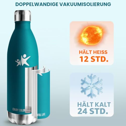 HoneyHolly Trinkflasche Edelstahl, Thermosflasche 1000ML, BPA-frei Auslaufsichere Vakuum Isolierte, Wasserflasche… – Ansicht 3