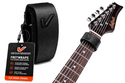 Image of Gruv Gear Fret Wrap & Guitar Mute, Fretwrap for Acoustic, Electric & Bass | String Dampener Recording, Tapping & Practice Accessory (1 Pack, Medium Steel, Fits 5 String Bass, 7 String Guitar)