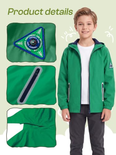 Image of SaphiRose Kids Waterproof Rain Jacket Mesh Lined with Removable Hood