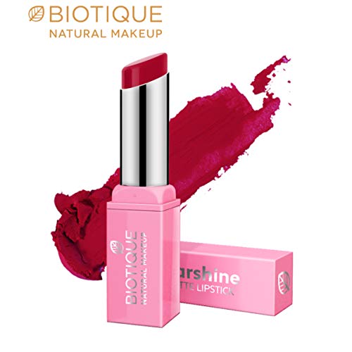 Image of Biotique Natural Makeup Starshine Matte Lipstick, Passionate Pink, 3g