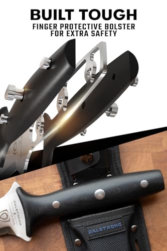 DALSTRONG Hori Hori Garden Knife - 6.5 inch - Straight Edge + Serrated Edge - Gladiator Series Elite - Forged German Steel - Sheath Guard Included - Weeding, Cutting, Digging, Planting - NSF Certified